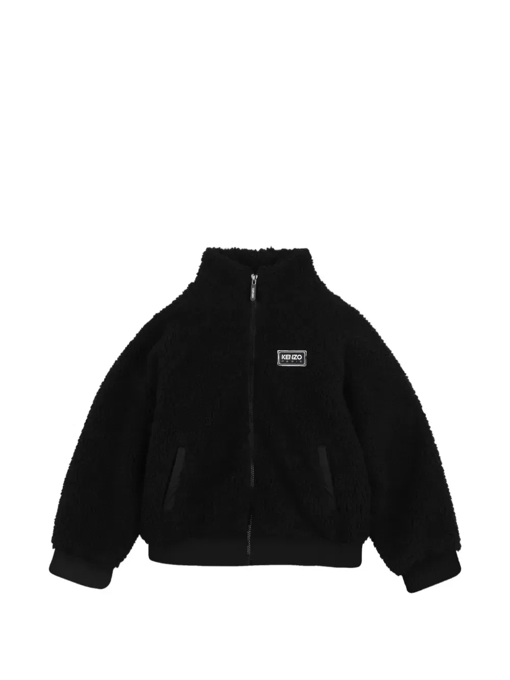 Флисовая куртка с нашивкой-логотипом Kenzo Kids, черный