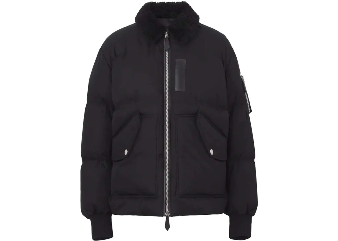 Мужская куртка-пуховик с воротником из овчины Burberry, Black