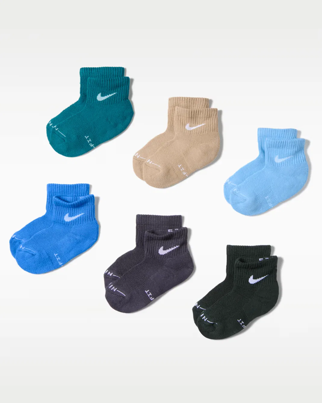 Детские низкие носки Dri-FIT Elevated Everyday Low (6 пар) Nike, Bright Spruce