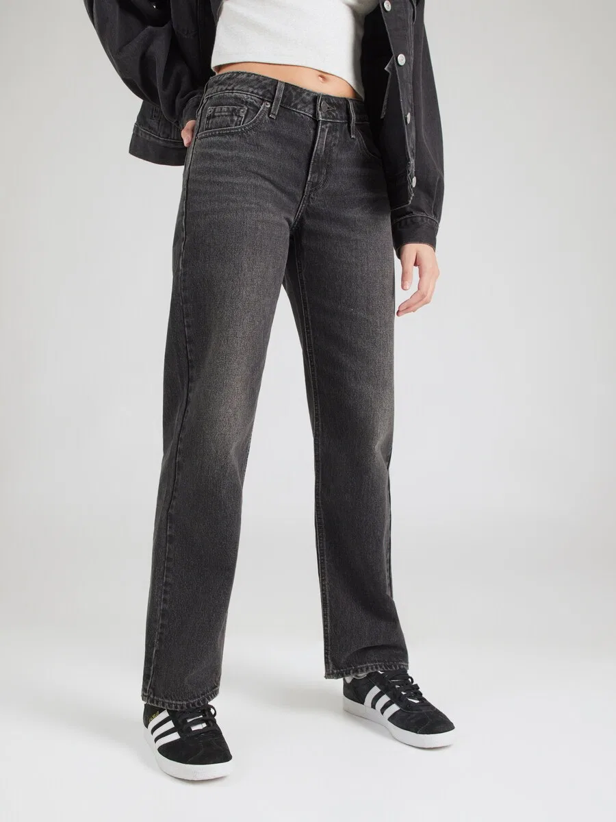 Джинсы LEVI'S Regular 'Low Straight' из черного денима — фото 2