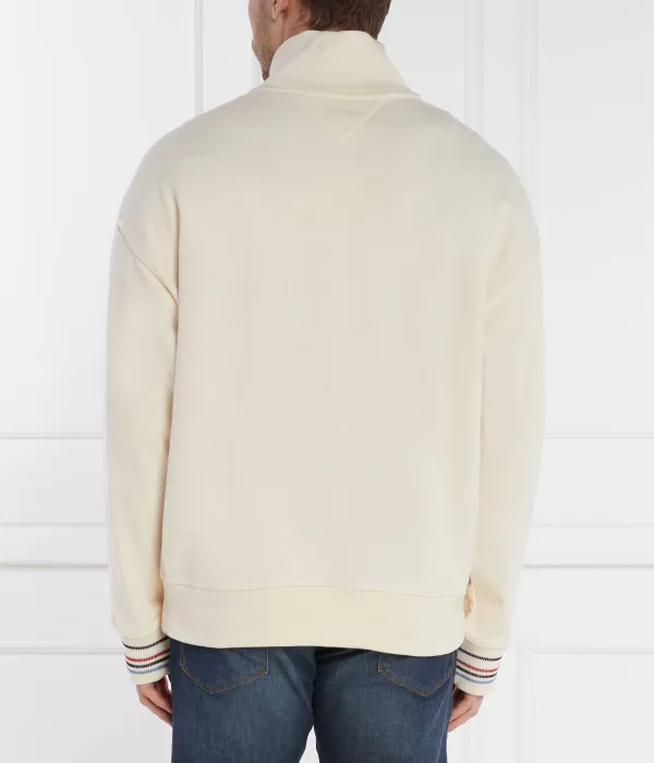 Толстовка с застежкой-молнией 1/4 с монограммой Oversize fit Tommy Hilfiger, бежевый — фото 4