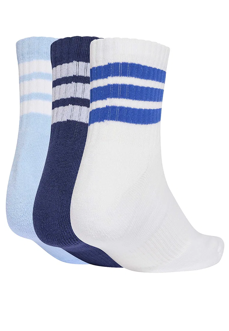 Носки спортивные, средней высоты, 3 пары, Adidas, белые — фото 2