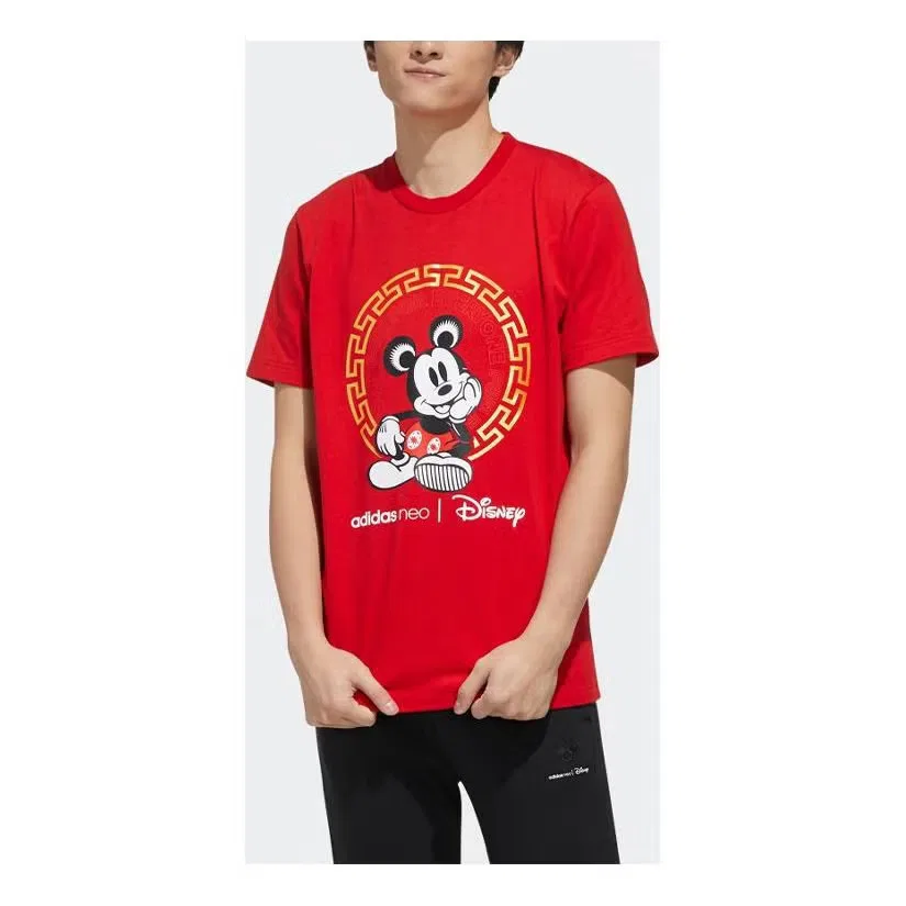 Футболка с принтом Disney Mickey Mouse Adidas, красная