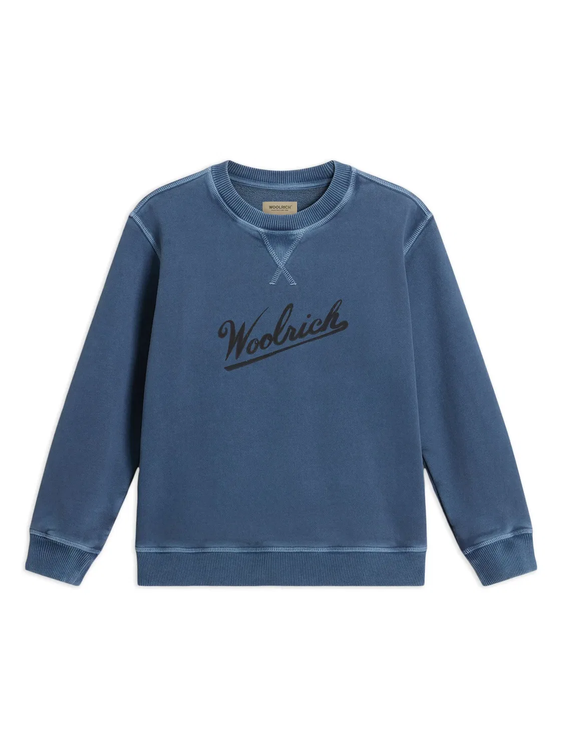 Свитшот с круглым вырезом, окрашенный в гранже Woolrich, синий