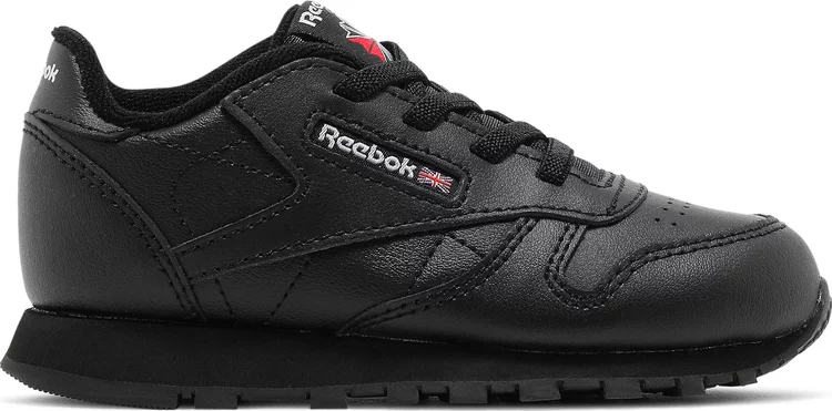 Кроссовки classic leather toddler 'triple black' Reebok, черный - фото