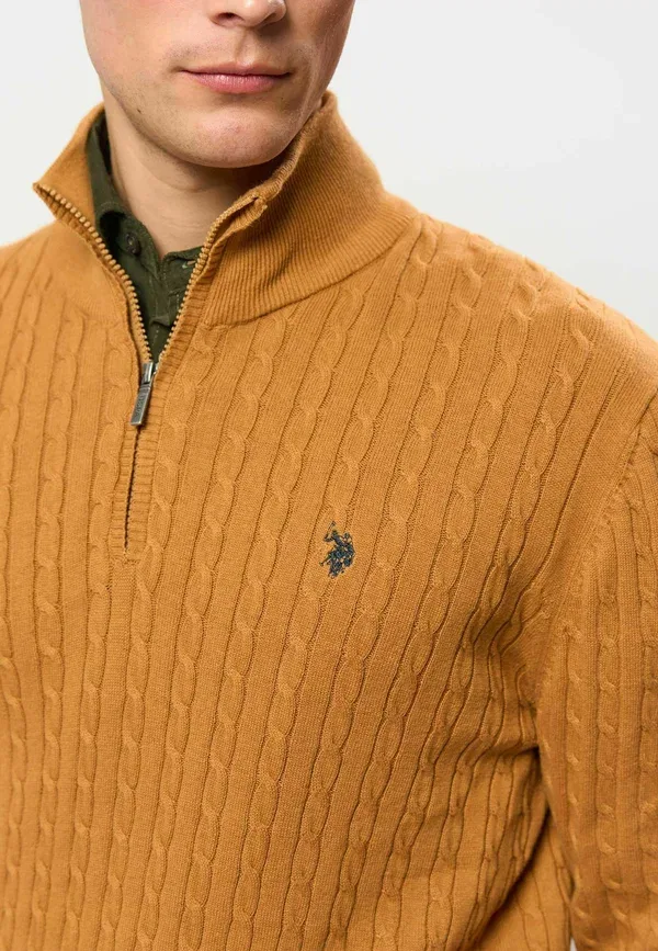 Джемпер из хлопка Romeo U.S. Polo Assn., Brown Sugar, коричневый — фото 4