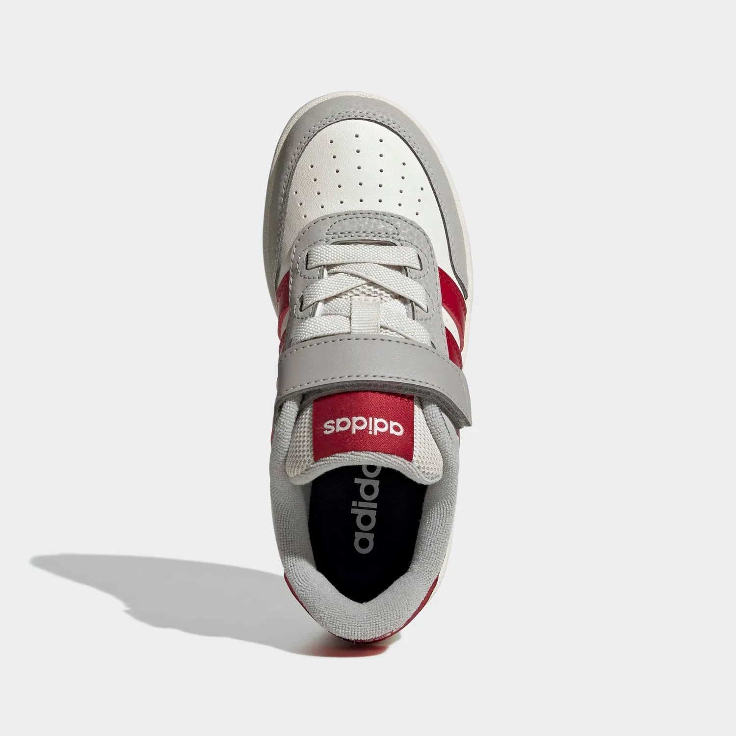Детские кроссовки на липучке Adidas Sportswear, Core White/Team Victory Red/Grey Two — фото 4