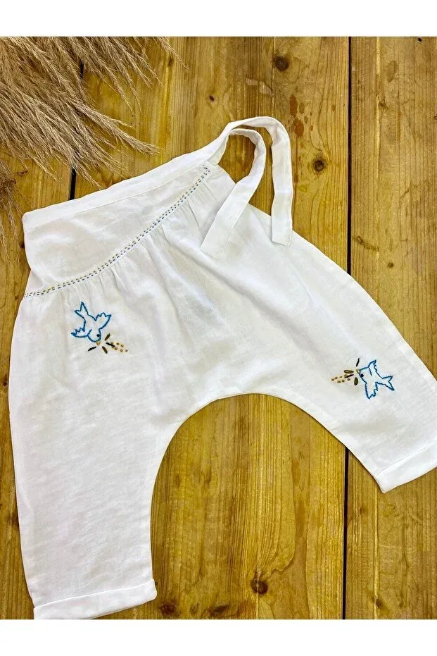 Детские брюки для девочек хлопковые Bohemiankids, White — фото 4