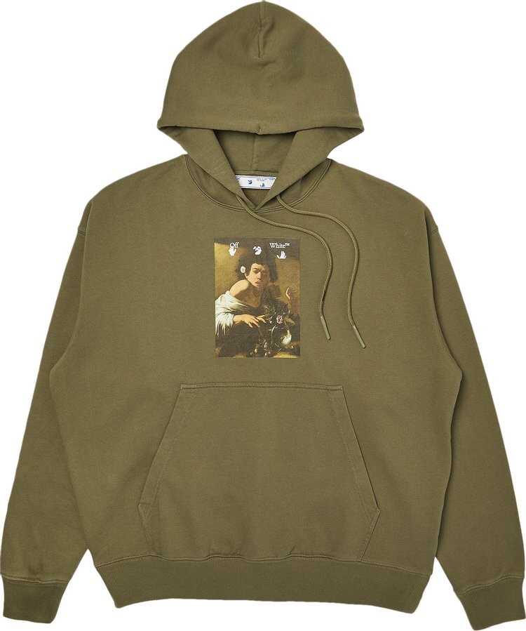 

Худи Off-White Caravaggio Boy Skate Hoodie 'Greenmulticolor', зеленый