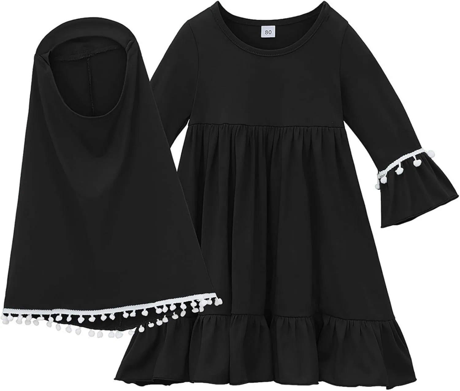 Женское молитвенное платье-абайя с хиджабом, Black