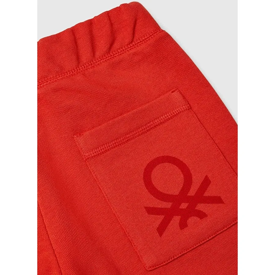 Спортивные штаны с эластичным поясом и манжетами, модель 3J68CF058, Benetton, Красный