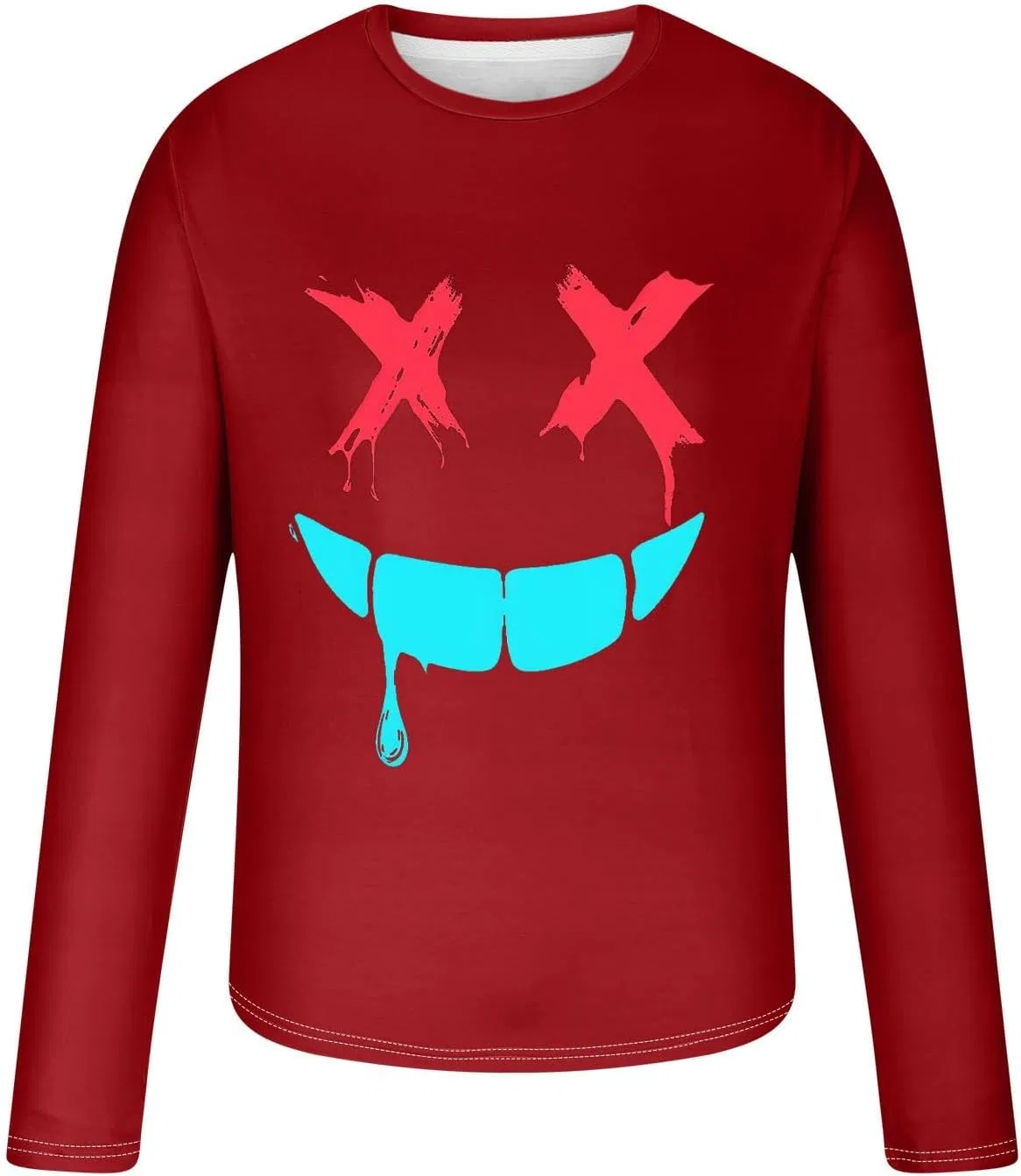 Мужская футболка с граффити X-Eye-Face Long Sleeve, Red — фото 3