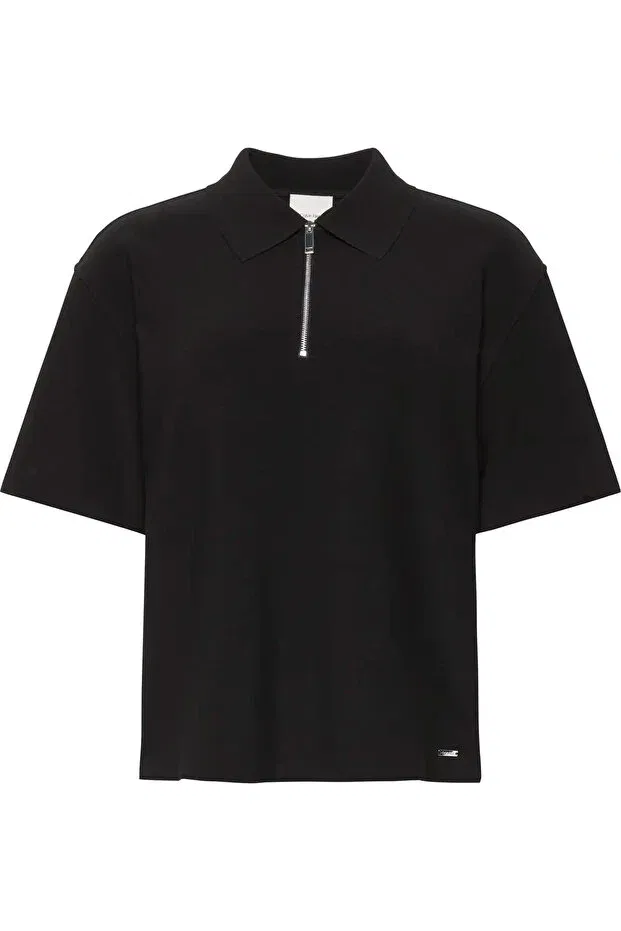 Женская футболка-поло с коротким рукавом Calvin Klein, Black