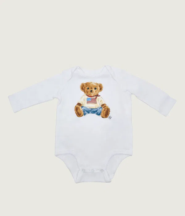 Детский комплект для девочек хлопковый Polo Ralph Lauren, белый — фото 4
