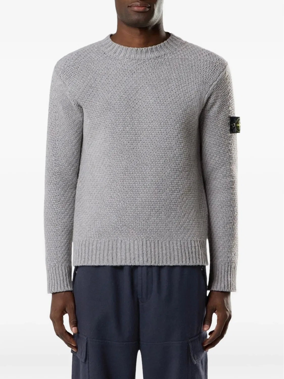 Свитер Compass вафельной вязки Stone Island, серый