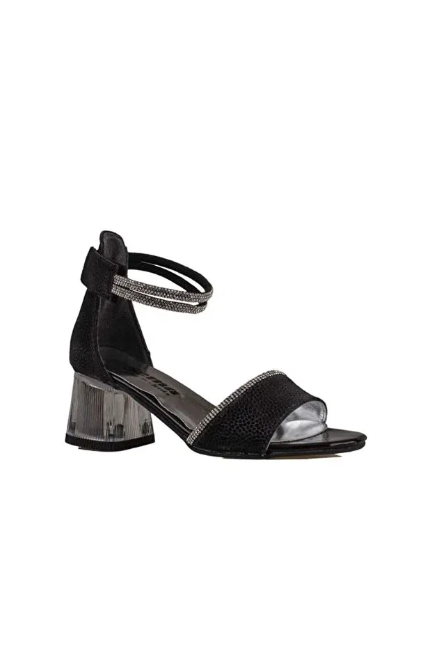 Детские классические туфли для девочек с принтом Black Stone Trend Adımlar, Black