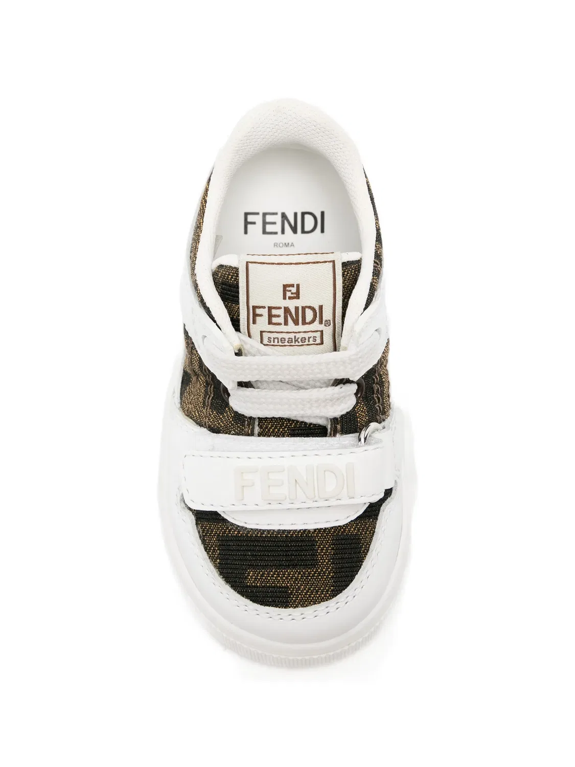 Кроссовки FF с жаккардовым узором FENDI, белый — фото 3