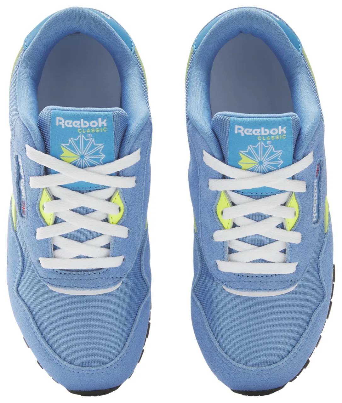 Кроссовки для девочек Classic Nylon Reebok, цвет Essential Blue/Solar Acid Yellow/Aluminum Blue — фото 4