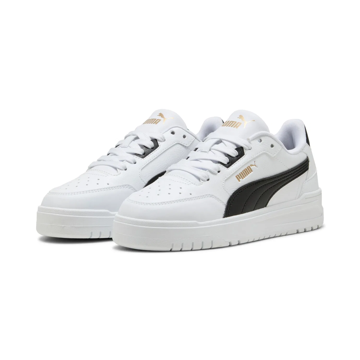 Детские кроссовки для спорта и повседневной жизни Shuffle Downtown PUMA, White/Black/Gold