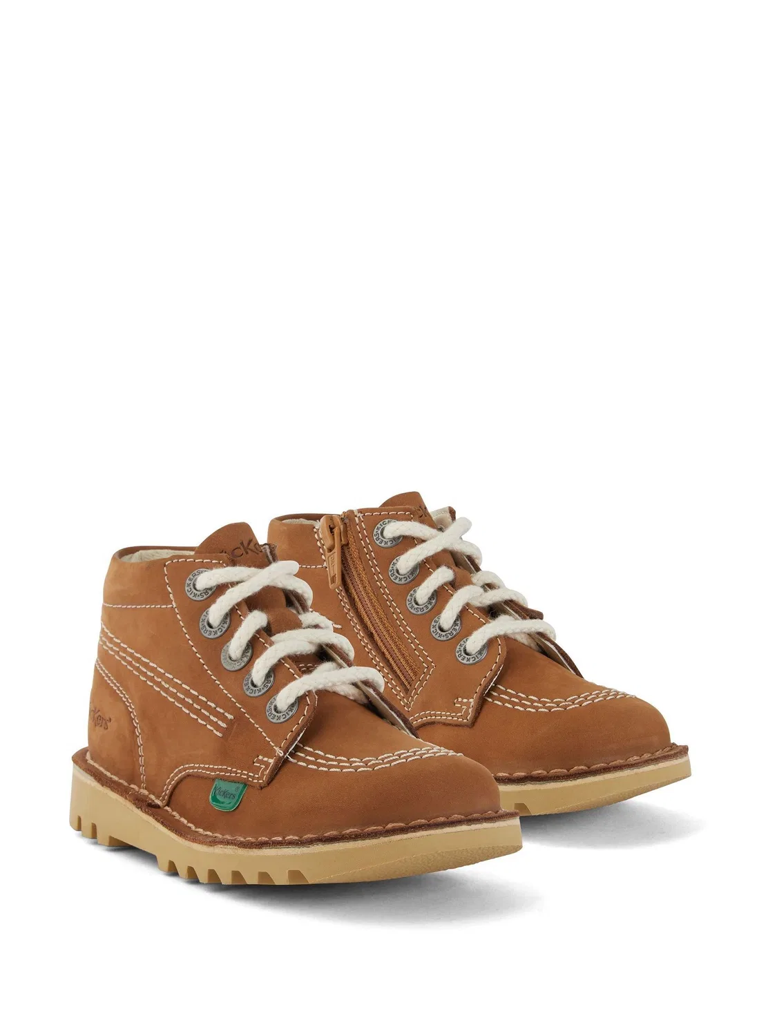 Ботинки кожаные Kickers Natural Infant Hi Zip, натуральный