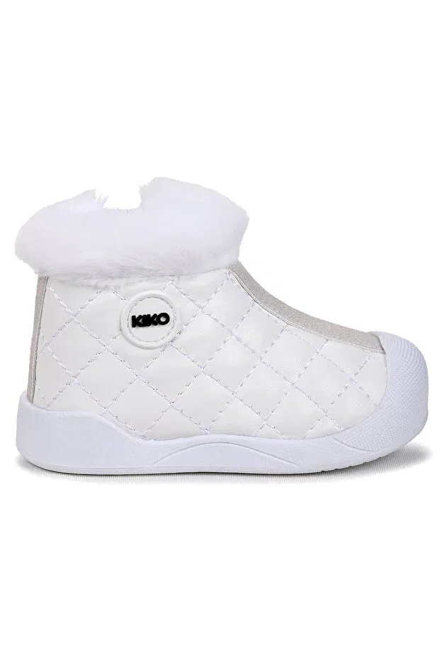 Детские ботинки для девочек на молнии с мехом Kiko Kids, White — фото 4
