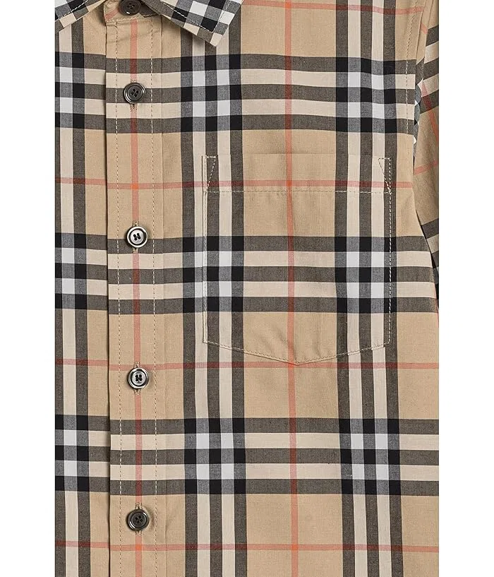 Рубашка с клетчатым принтом Owen Burberry Kids, Sand IP Check — фото 3