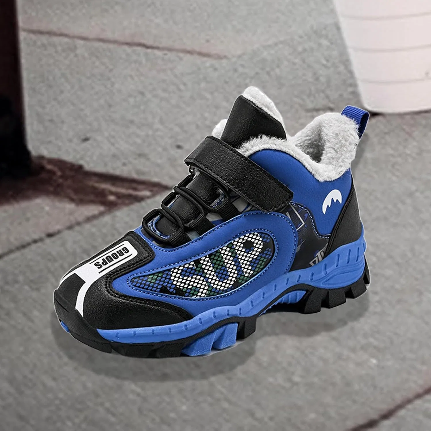 Детские кроссовки для мальчиков с флисовой подкладкой Boys Hiking Sneakers, Blue — фото 4