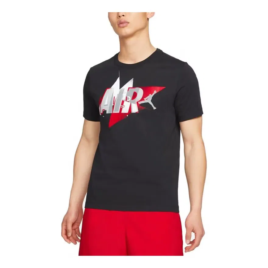 Футболка спортивная баскетбольная с коротким рукавом Air Jordan, черная