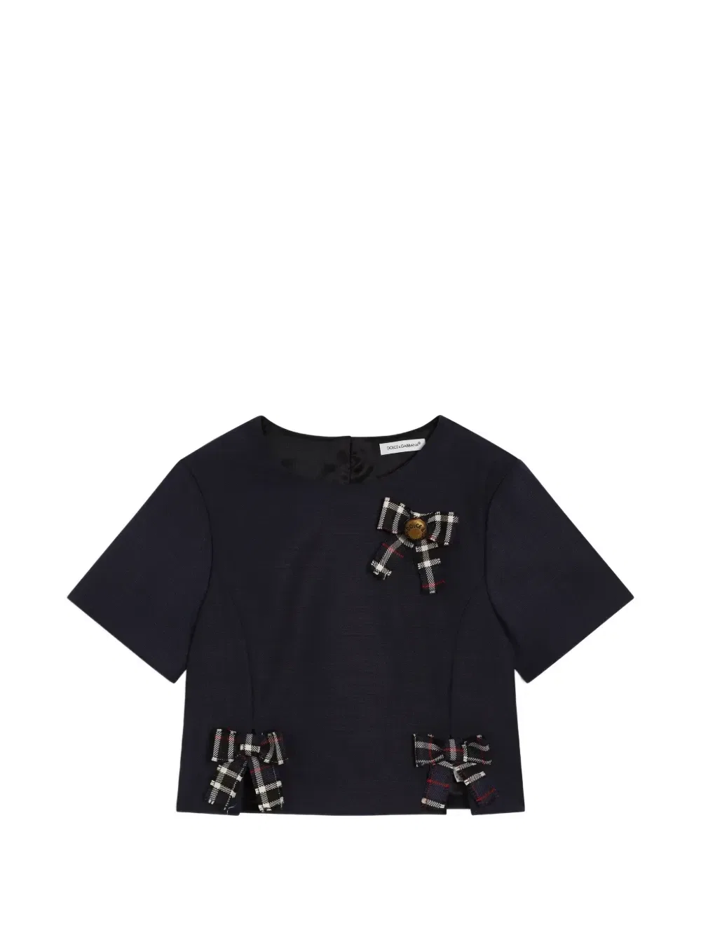 Шерстяная блузка с бантами Dolce & Gabbana Kids, синий