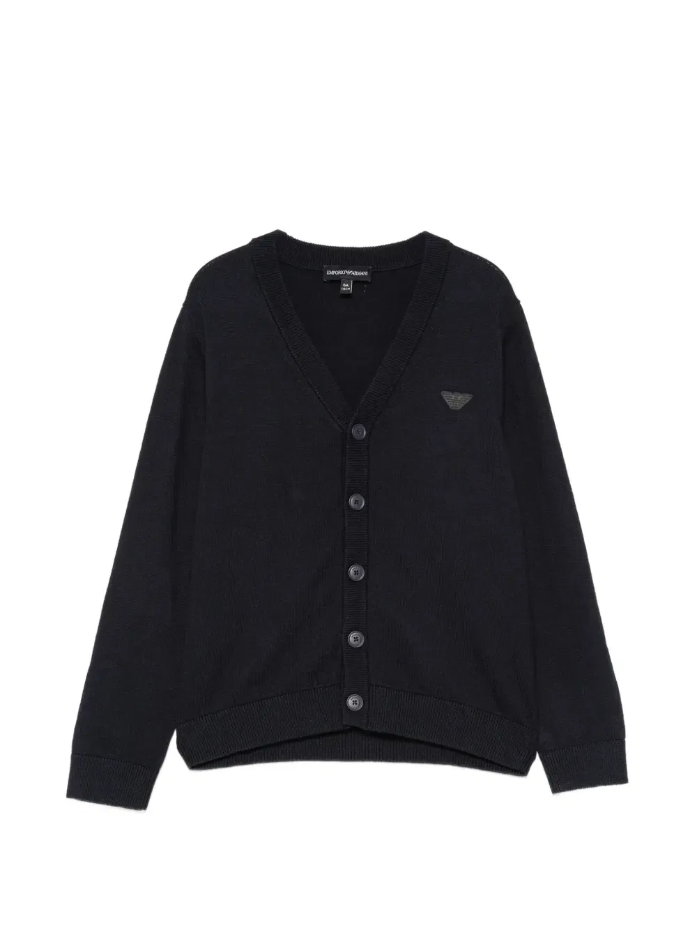 Кардиган с V-образным вырезом с нашивкой-логотипом Emporio Armani Kids, синий