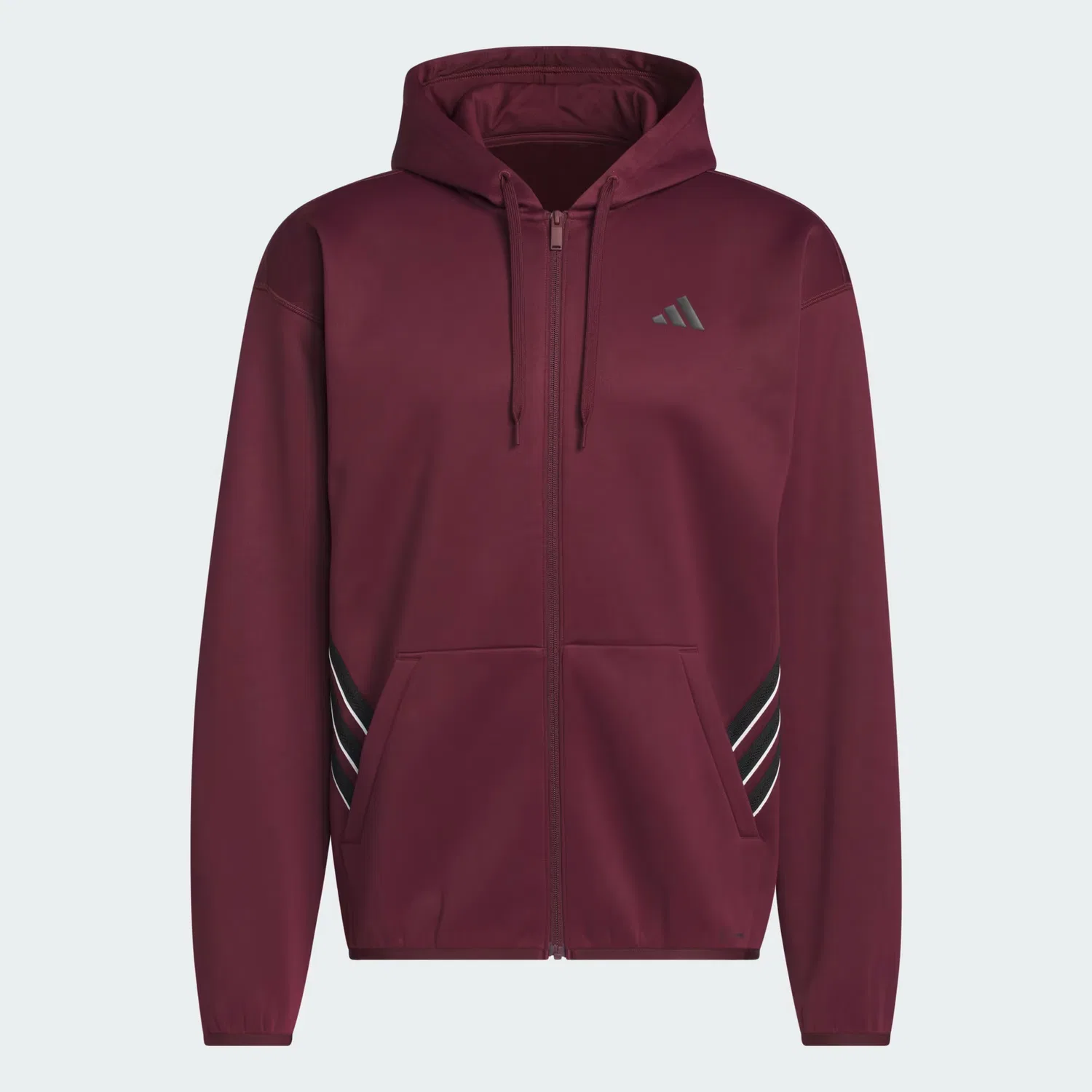 Мужское худи на молнии Crazy Warm Adidas Performance, бордовый — фото 4