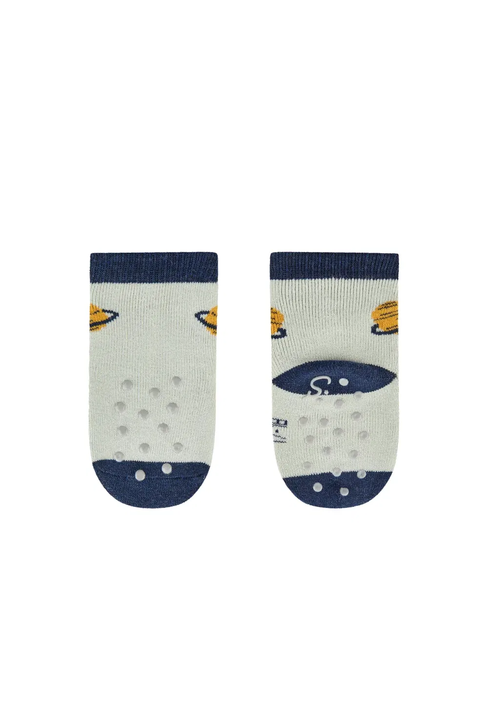 Abs krabbelsocken 2er Pack Planet und uni mit Innenfrottee - носки Sterntaler, Pudergrün — фото 2