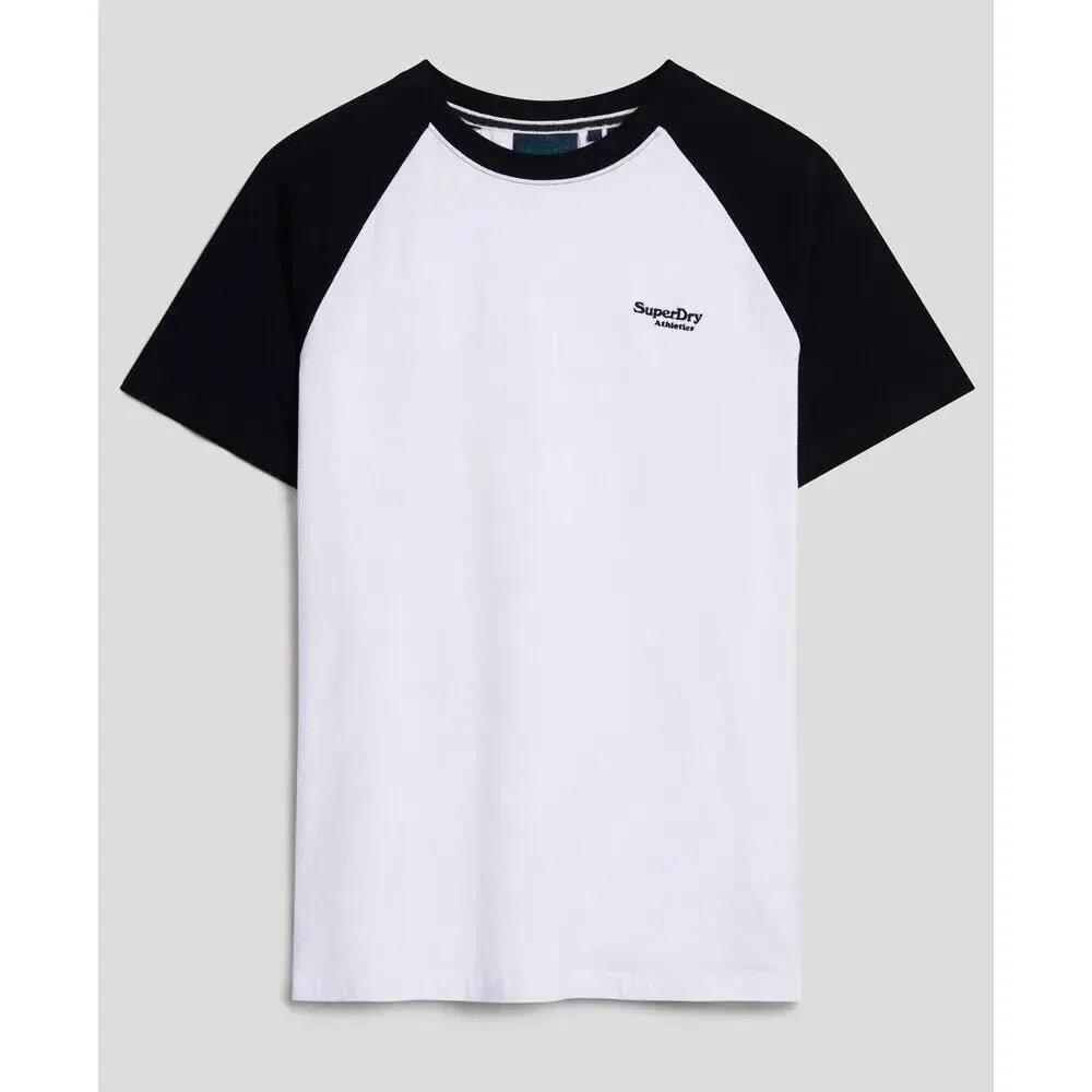 Мужская хлопковая футболка-поло с логотипом Superdry Essential, Weiss Schwarz
