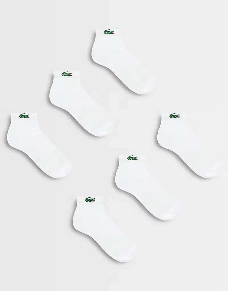 Унисекс спортивные носки Lacoste с логотипом Crocs, 6 пар, белые