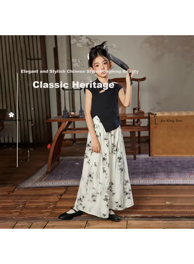 Комплект футболка с принтом и длинные штаны Hanfu Ask Junior, черный