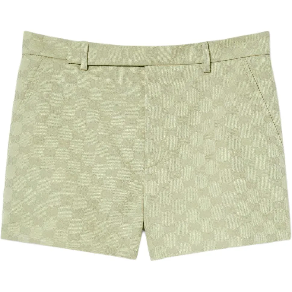 Шорты GUCCI Women's Casual, летний стиль, светло-зеленый