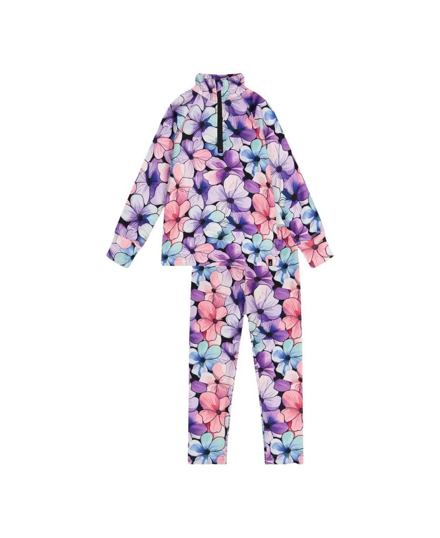 Комплект термобелья из 2 предметов с принтом, модель Deux par Deux, Purple Floral Print