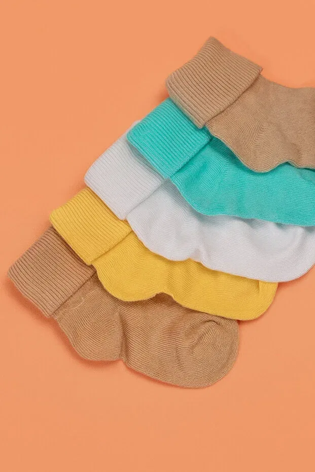 Детские носки для новорожденных хлопковые набор 5 пар Bony Socks, White Mixed — фото 2