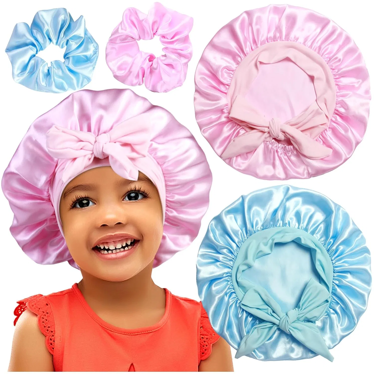Шапочка для душа Satin Bonnet Heniho, 2 шт, Baby Pink