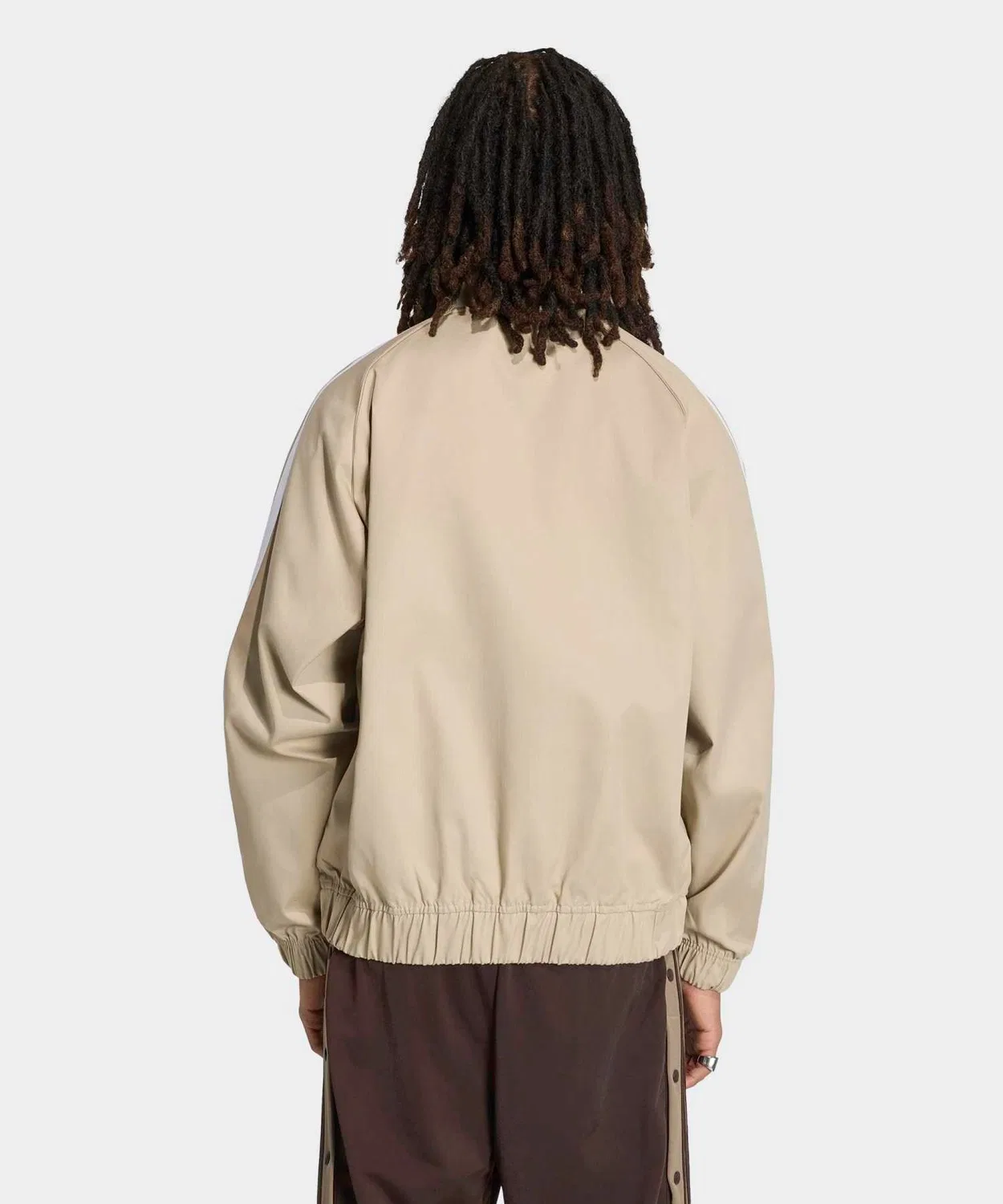 Мужская куртка-джерси свободного кроя с застежкой-молнией SST Adicolor Classic Cotton Twill Track Top Adidas Originals, Beige — фото 2