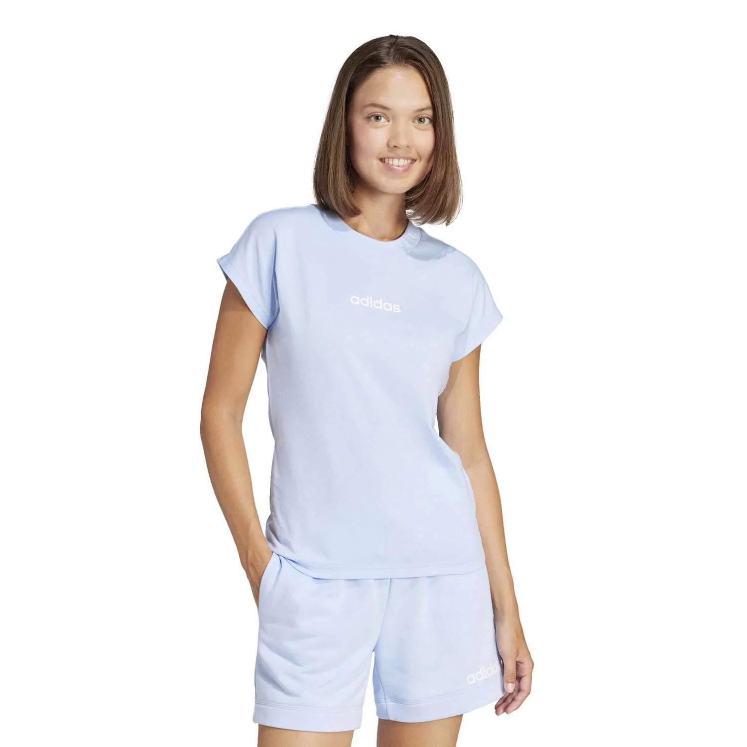 Женская футболка с коротким рукавом Adidas Sport W Lin Sj T-Shirt, Blau — фото 2