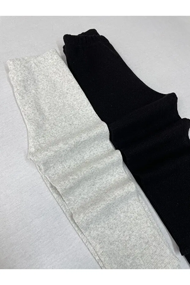 Детские леггинсы для девочек хлопковые Berat Moda, Black - Ash Gray — фото 2