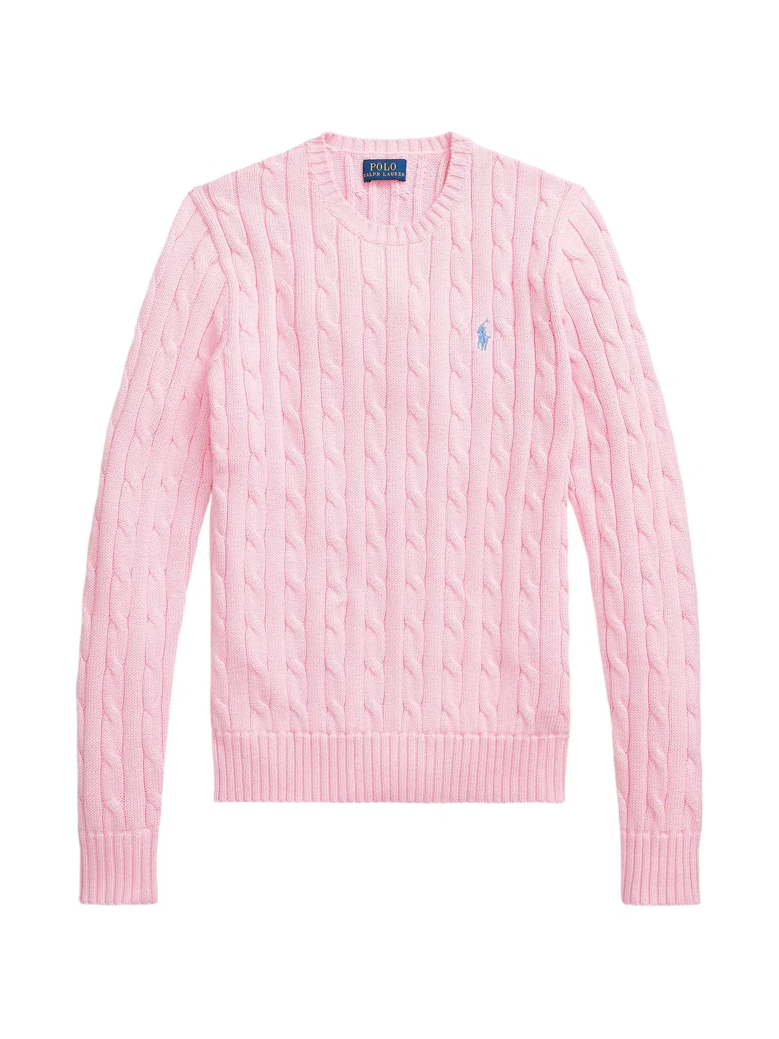 Polo Ralph Lauren Джемпер фактурной вязки косами розовый