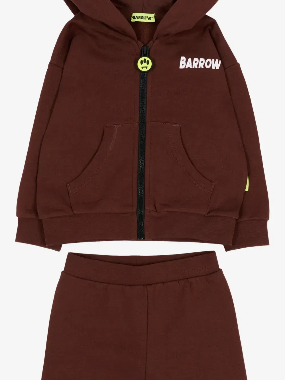 Хлопковый спортивный костюм с логотипом Barrow Kids, коричневый — фото 3
