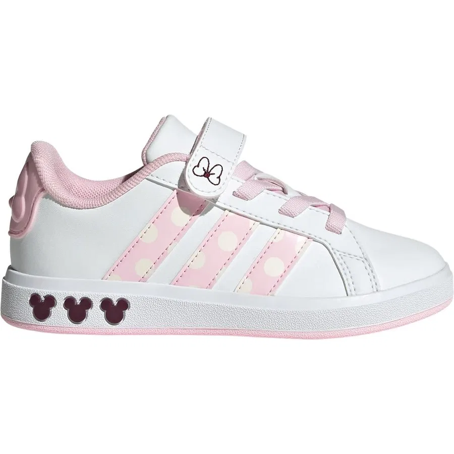 Детские кроссовки с принтом Minnie Mouse, модель Grand Court Shoes, adidas, Белый