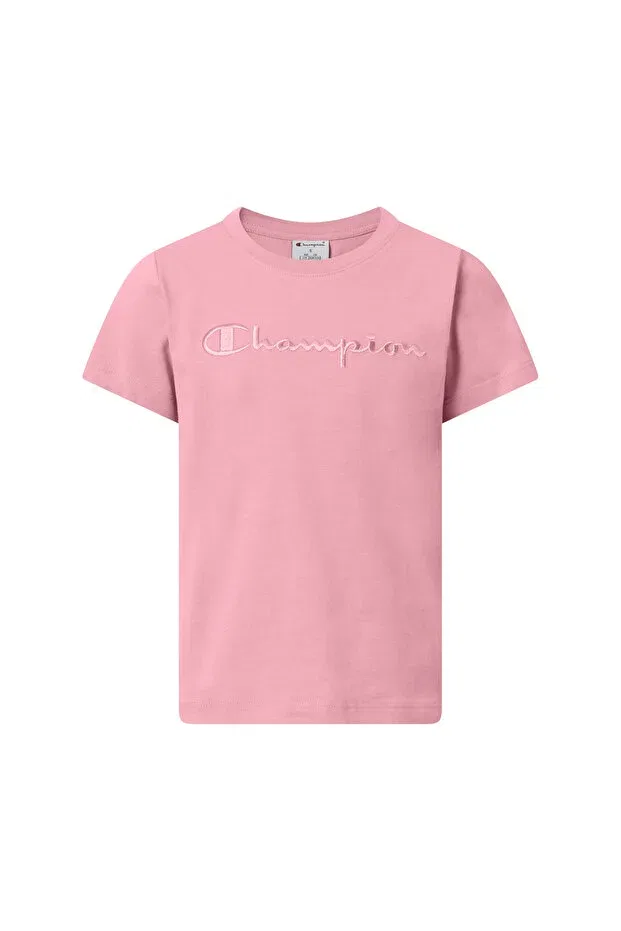 Детская футболка для девочек с коротким рукавом Champion, Pink — фото 2