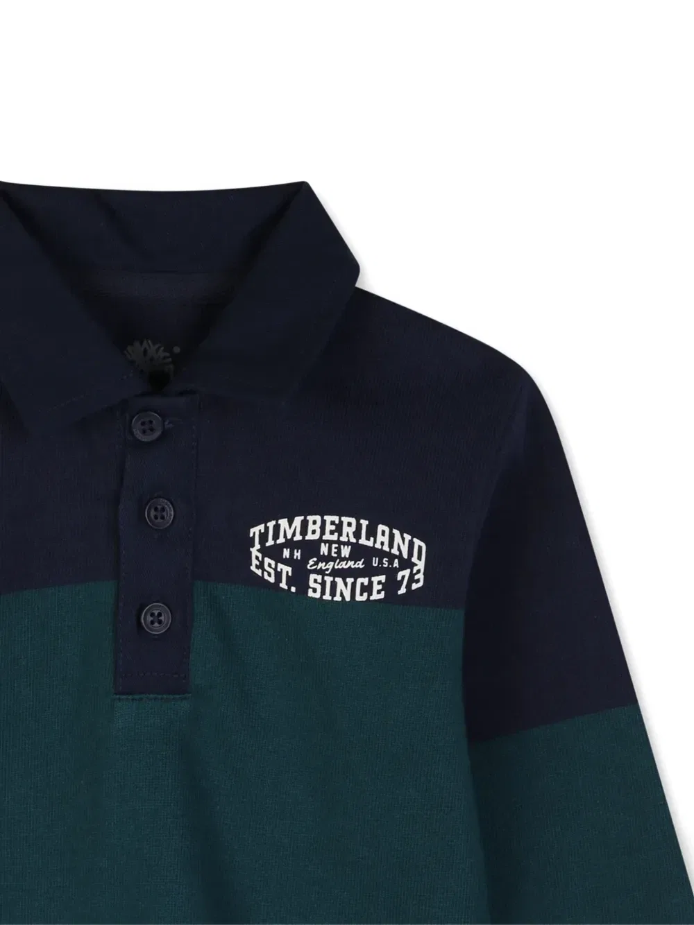 Рубашка-поло в полоску с логотипом Timberland Kids, синий — фото 3
