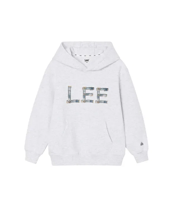 Худи с логотипом, Logo Artwork, Lee Kids, белый меланж