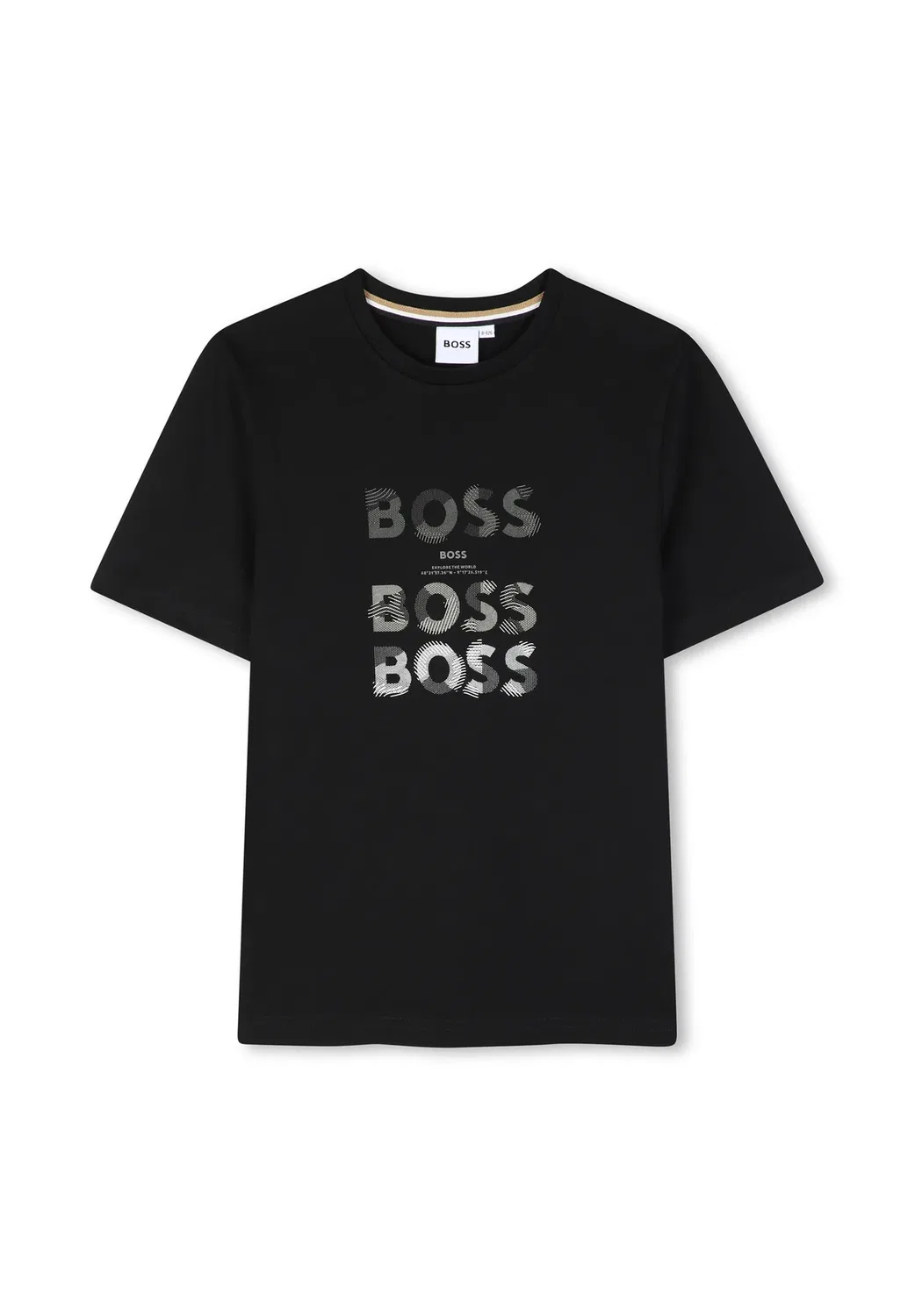 Футболка с принтом "manches courtes" - футболка с принтом Boss Kidswear, Black