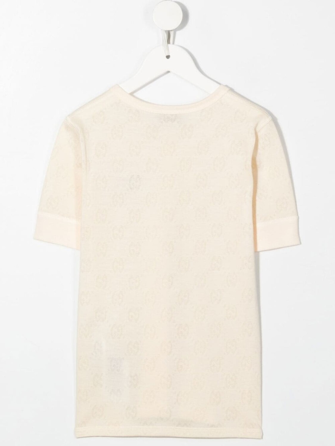 

Gucci Kids жаккардовая футболка с логотипом GG, нейтральный цвет